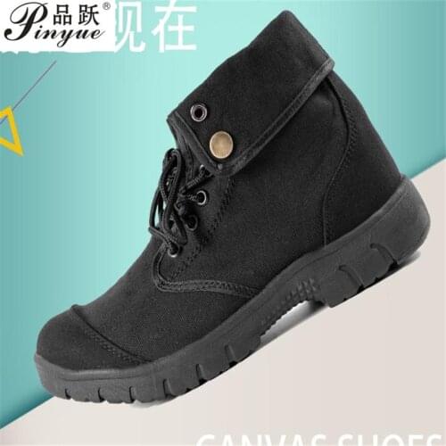 Army Fashion Black Breathable Safety Shoes Work Protective Shoes Anti-skid Wear Training Boots High Zapatos Hombre