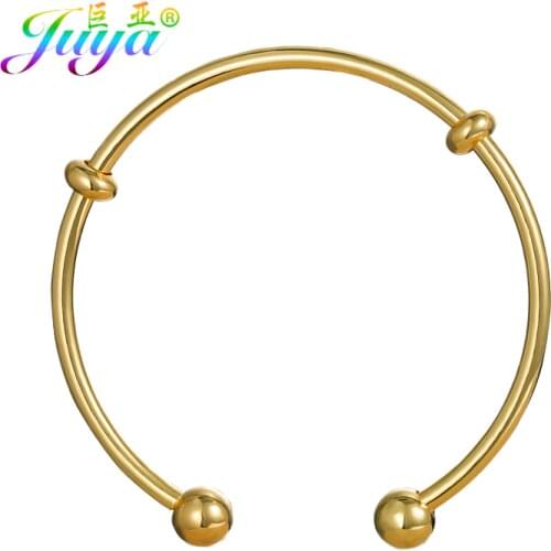 Juya DIY Gold Screw Basic Bangle Chains Supplies For Handmade Women Men Charms Beads Bracelet Making Accessories Wholesale