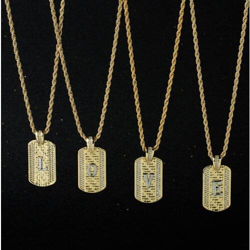 Creative Personality Initial A-Z Pendant Necklace Gold 26 English Letter Choker Necklace Women Men Collar Jewelry Clavicle Chain