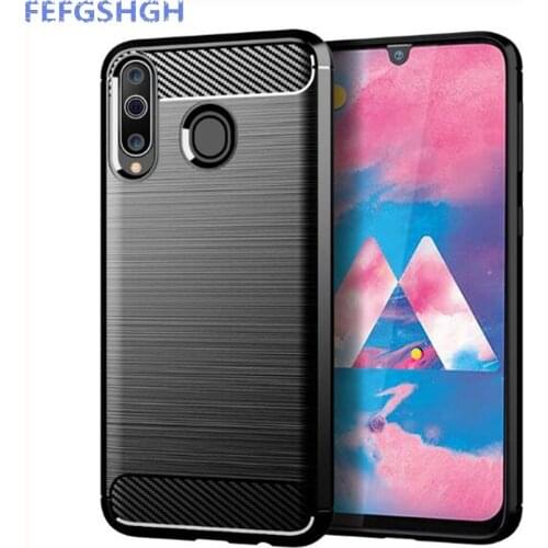 Carbon Fiber Cover For Samsung Galaxy M30 Case Rubber Silicone Phone Cases For Samsung Galaxy M30 M305 SM-M305F Back Case