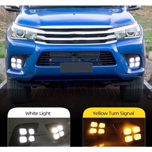CSCSNL 2Pcs For Toyota Hilux Revo Vigo 2015 2016 2017 LED DRL Daytime Running Lights Daylight Fog Lamp Decoration Signal