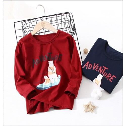 2021 Boy Cotton T-Shirt Kids Cartoon 3 Color Long Sleeve Sweatshirt Street Top High Quality Exquisite 4 5 6 7 8 9 Years Costume