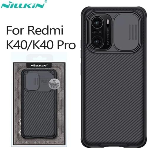 For Xiaomi Redmi K40 Pro Plus Case NILLKIN Frosted Shield Back Cover for K40 Pro+ 5G CamShield Pro Slide Camera Lens Protection