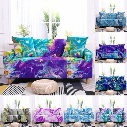 Elastic Marble Sofa Cover L Shape Sofa Covers For Living Room Chair Protector Anti-dust Stretch Covers For Slipcover Sofa Cover