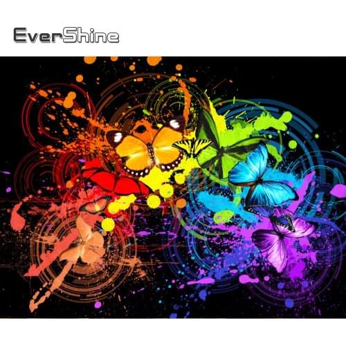 Evershine New Arrival Diamond Painting Butterfly 5D Diamond Embroidery Colorful Sale Cross Stitch Animal Handicrafts Wall Decor