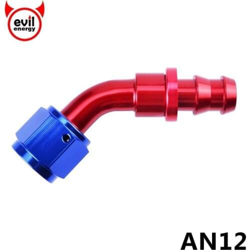 Evil energy AN12 Push On Hose End Fuel Oil Fitting Aluminum Fittings Oil Cooler Reusable 0/45/90/180 Degree Hose End Fittings