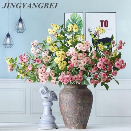 Silk Rose Artificial Flowers Rosebush Home Wedding Party Decoration Fake Flores Wall Flower Hand Holding Flower