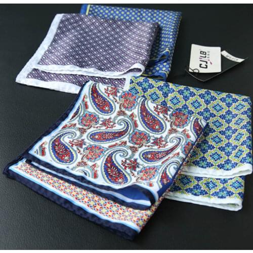32cm Pocket Square Rayon Silk Print Mens Hanky Polka Dot Floral Paisley Handkerchief Fashion Classic Wedding Party Pocket Square