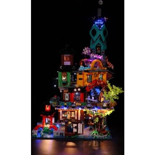 Classic Version LED Lighting Kit For Ninjago City Garden 71741 (Only LED Light, No Block Kit)