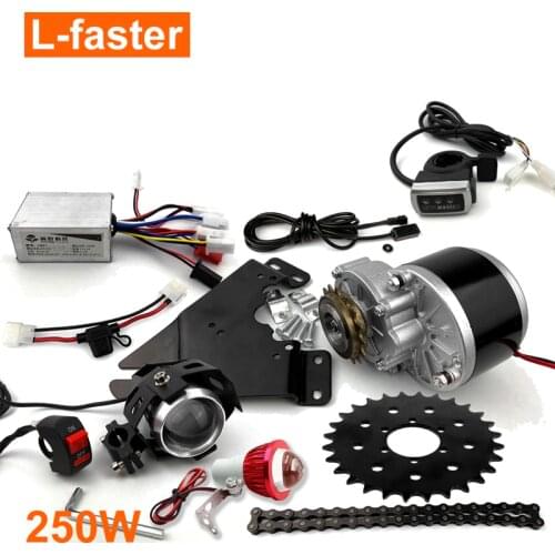 L-faster 24V 36V 250W Electric Bicycle Engine For Bike With Brake Rotor Mount Thumb Trigger Accelerator And Brake Seneor Light