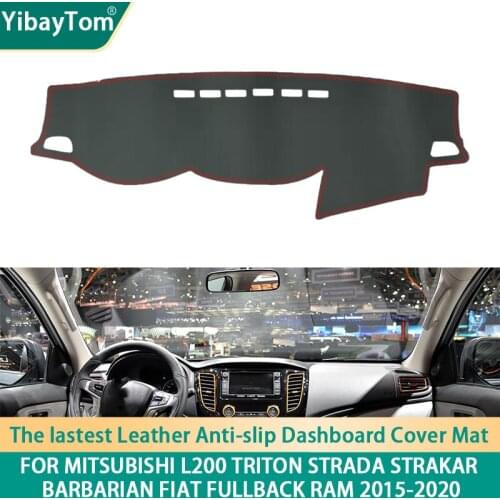 PU Leather Dashboard Anit-slip Anti-UV Cover mat For Mitsubishi L200 Triton Strada Strakar Barbarian Fiat Fullback RAM 2015-2020