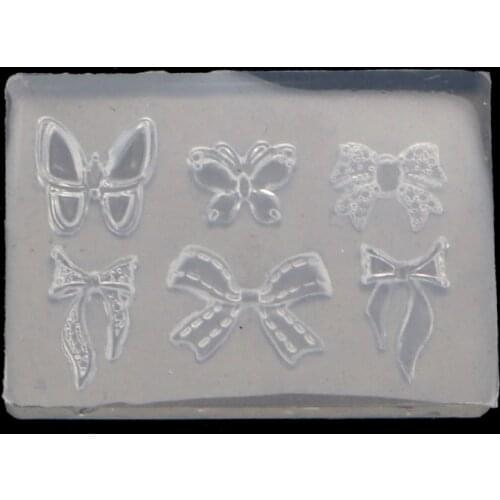 LXAD Nails Decoration Crystal Epoxy Resin Mold Mini Bowknot Silicone Mould DIY Crafts Ornaments Jewelry Casting Tool