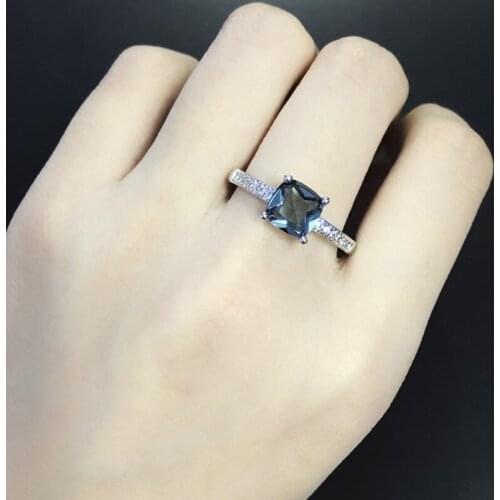 MOONROCY Crystal Ring Blure Red Green Party Wedding Rings CZ Geometry Simple Jewelry Wholesale for Women Gift Dropshipping