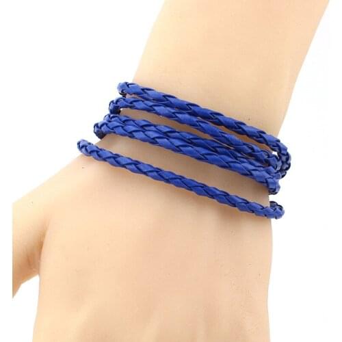 Men Fashion Retro Braided Leather Bracelet Women PU Multilayer Chain Bangles Couple Charm Bracelet Jewelry 2020