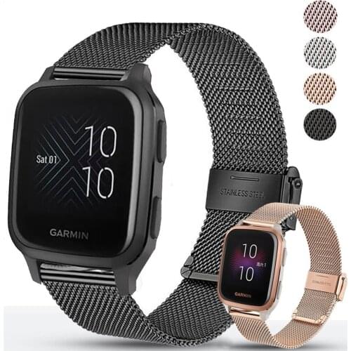For Garmin Venu Sq Move 3 Forerunner 245 645 Music Strap 20mm Quick Release Milanese Watchband For Garmin Vivoactive 3 Wristband
