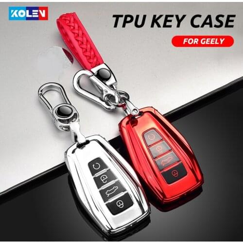 Soft TPU Car Remote Key Case Cover Holder Shell Fob For Geely Coolray 2019-2020 Atlas Boyue NL3 Emgrand X7 EX7 SUV GT GC9 Borui