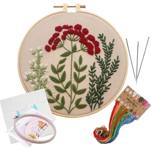 KAOBUY 1Pcs DIY Embroidery Kits 3D Flower Landscape Embroidery Stitching with Hoop Art Needlework Modern Adults Craft Sewing