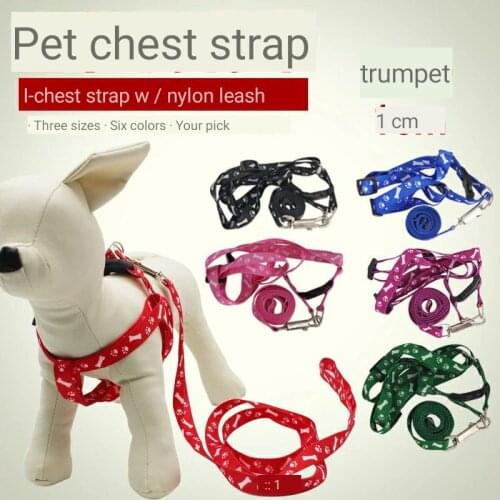 Nylon small dogs cloth chest leash dog chest hold back with traction rope many random delivery packDog clothes, dog napkins