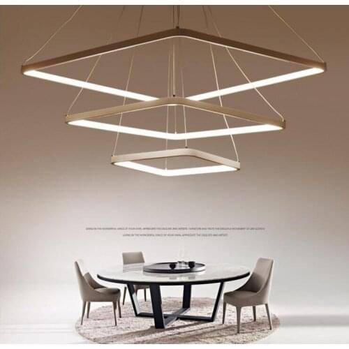 Nordic Rectangular White Simple Pendant Light Acrylic Circular Dining Room Lighting Modern Living Room Office Lamp Led Lighting