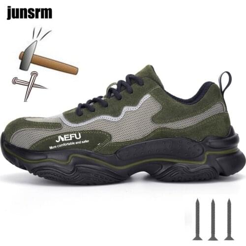 New work shoes 36-48 lightweight fly woven breathable steel toe anti-smashing, anti-piercing, wear-resistant safety shoes