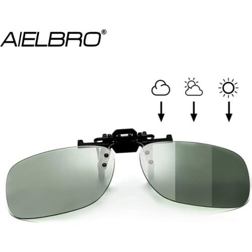 Men Polarized Square Clip on Glasses Photochromic Hiking Cycling Glasses Women sunglass Clips for Glasses