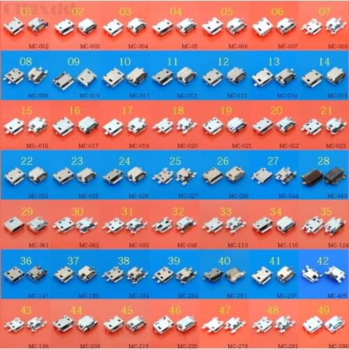 Cltgxdd 25/50Models Micro USB Connector 5Pin 7pin USB Jack Socket For MP3 4 5 Huawei Lenovo ZTE Samsung Xiaomi HTC ect Tablet PC