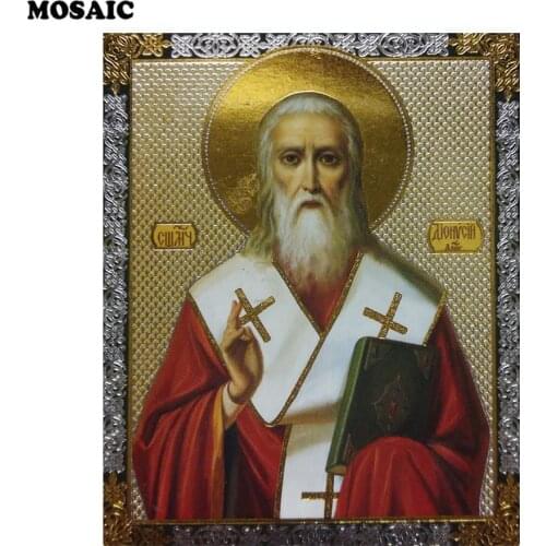 HOT SALE 5D Diy Diamond Painting Religion Icon of Saint Nicholas Diamond Mosaic Handicraft Rhinestones Embroidery Cross Stitch