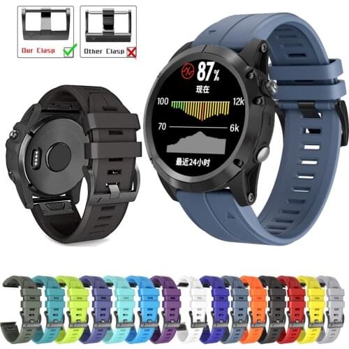 Smart Watch Band Straps For Garmin Fenix 6 6XPro 5X 5 Plus 3 3HR Forerunner 935 945/S60 Quick Release Easyfit Silicone Bracelet