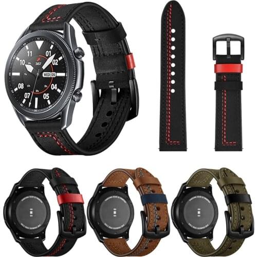 Genuine Leather Strap For Samsung Galaxy Watch 3 45mm 41mm Watch Band For Samsung Watch3 Active 2 Bracelet Wristband Bracelet