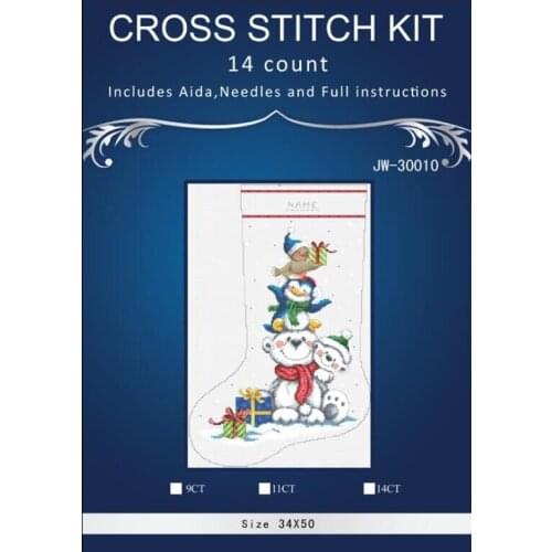 Christmas Sock 2 style Dimensions painting home Decor counted white canvas Cross Stitch kits14ct needlework Set DIY embroidery