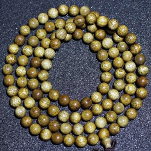 Sichuan Golden Silk Phoebe Necklace Buddhist Beads Old Material