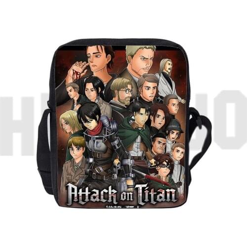 Attack on Titan Handbags Children 3D Print Japan Anime Zipper Crossbody Bags for Teenage Shoulder Bag Pack Purses and Handbags