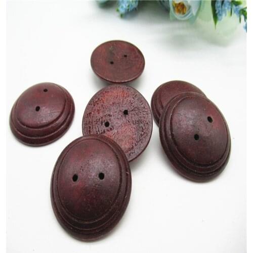 10/20/30PCS 38mm Solid color wine red vintage wooden buckle DIY wood button Sewing apparel accessories K78