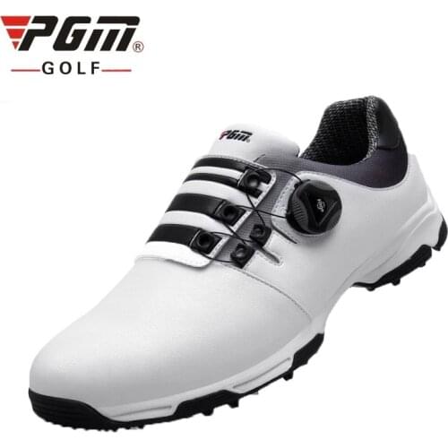 2020 Golf Shoes Mens Leather Waterproof Sneakers Laces Activities Nail Automatic Revolving Spikes Breatheble Golf Shoes D0472