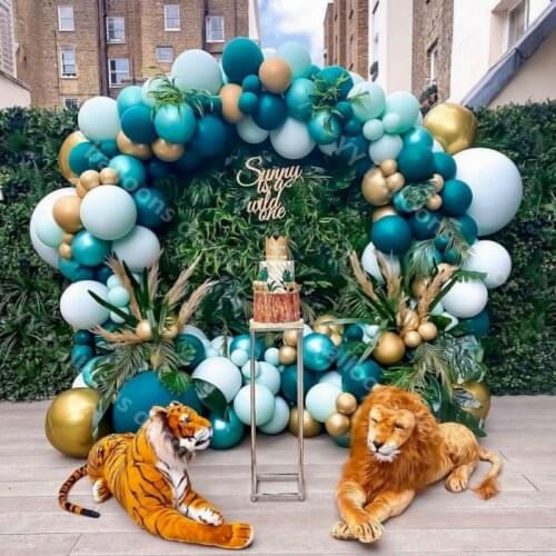 Balloons Garland Arch Kit Wild One Baby Shower Ballon 10inch Green Gold Happy Birthday Anniversary Party Decorations Kids Boys