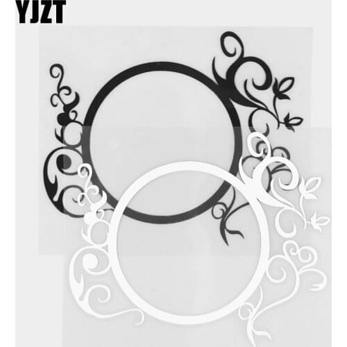 YJZT 14.5×11.8CM Fashion Car Sticker Creative Art Mirror Vinyl Decal Decoration Black/Silver 20D-0374