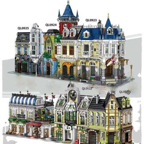 Zhegao QL0919-24 City Stree View Series Corner Mall Old Pub Building Block Architecture Model Brick Toy for Children