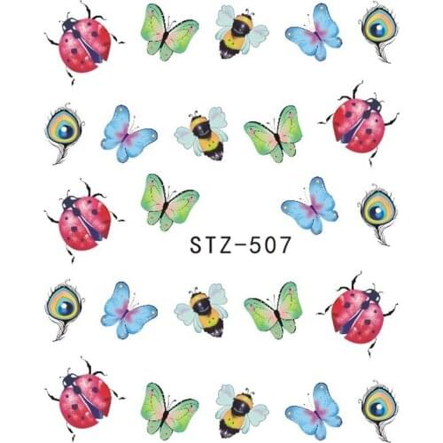 1 Sheet Water Nail Stickers Flower/Flamingo/Feather Nail Art Water Transfer Stickers Decals Tattoo Manicure Decor