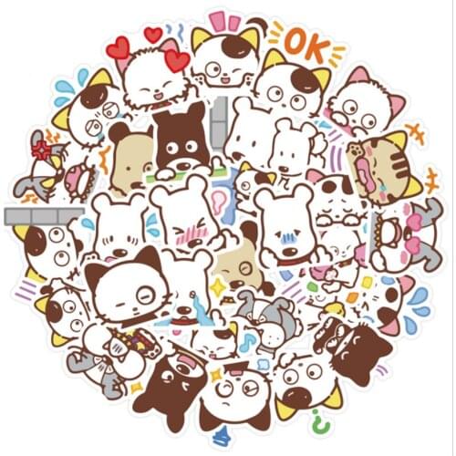 10/30/50PCS Tama and Friends Cartoon Sticker Cute Dog Day Man Manual Sticker Mobile Phone Decoration Stationery Toy Wholesale