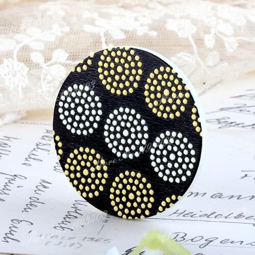 2Pcs 45mm Unique 3D Embossed Big Round Handmade pattern Wood Cut Pendant make Necklaces, Bracelets,Brooch-(WI-6)