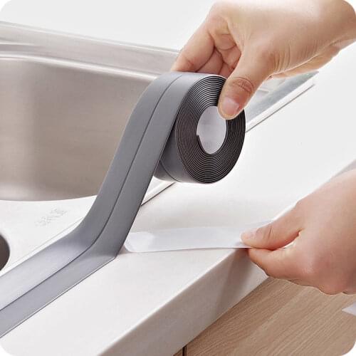 3.2m x 2.2cm/3.8cm 3D PVC Bathroom Kitchen Shower Bath Sealing Strip Tape Self Adhesive Waterproof Wall Sticker Sink Edge Tape