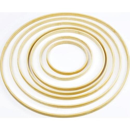 5pcs 9-30cm Wood Bamboo Circle Round Carcher DIY Hoop Garland for Wedding Bride Wreath Home Party Hanging Decoration