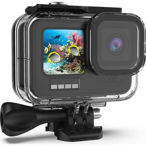 60M/196FT Water density Case Underwater Hardened glass Objective Diving Cases Coverage for GoPro Hero 9 Black Action Camera