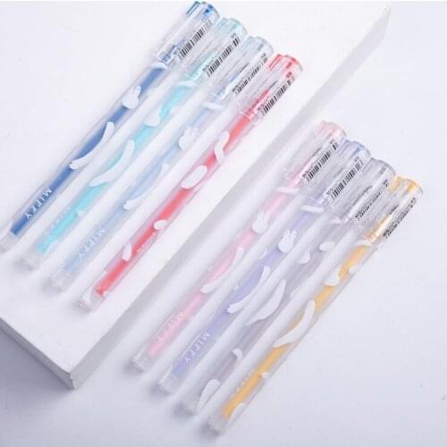 8pcs/lot Metal ink 0.5mm 8colros gel pen Cute pens scrapbook deco Office School Supplies Stationery gift papelaria G297