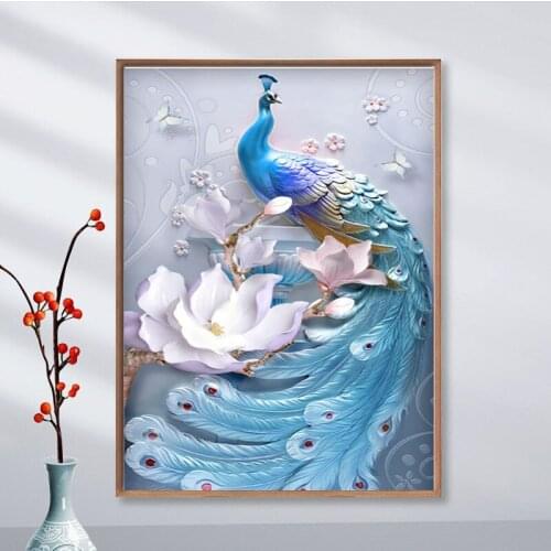 DIY Diamond Painting Peacock Full Round Drill 5D Diamond Embroidery Sale Diamond Picture of Rhinestones Picture Home Decor Gift