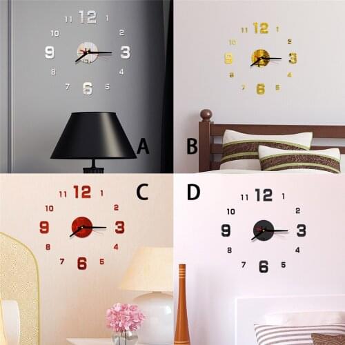 Analog Clock Bedroom Decor 3d Roman Numbers Mirror Wall Sticker Clock Home Decor Mural Decals Electronics Digital Wall Clock #P2
