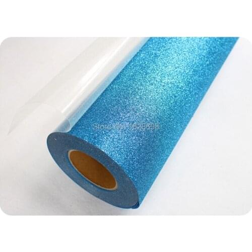 CDG-09 Aqua color High quality Glitter heat transfer Vinyl / film, IRON ON T-shirt Heat Transfer