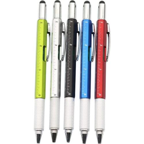 1 Piece / Top 6-In-1 Level Screwdriver Ruler Pen Tool And Multi-Function Touch Screen Ballpoint Pen