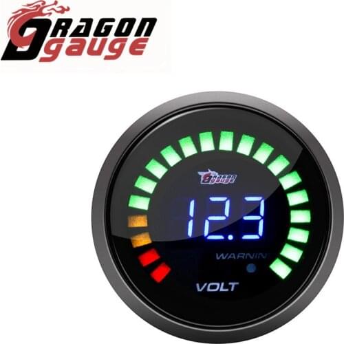 「DRAGON」Factory sales 2" 52mm Automobile voltmeter Voltage gauge digital display 8~18V 12 volt car Refit Accessories Gauge Pods