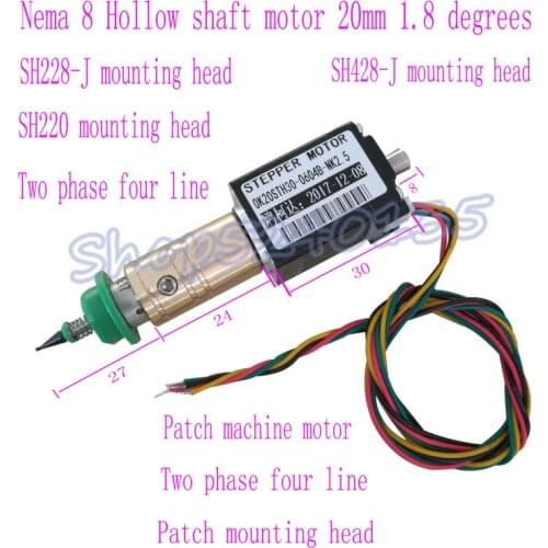 NEMA 8 Two phase 4 line hollow shaft stepper motor with JUKI 502 nozzle for SMT pick and Patch machine mounting head
